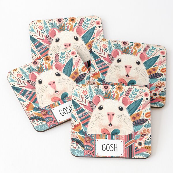 Item preview, Cute Guinea Pig Surprise! - Scandinavian Folk Art by heidiannemorris © designed and sold by FOLK ART FUSION.
