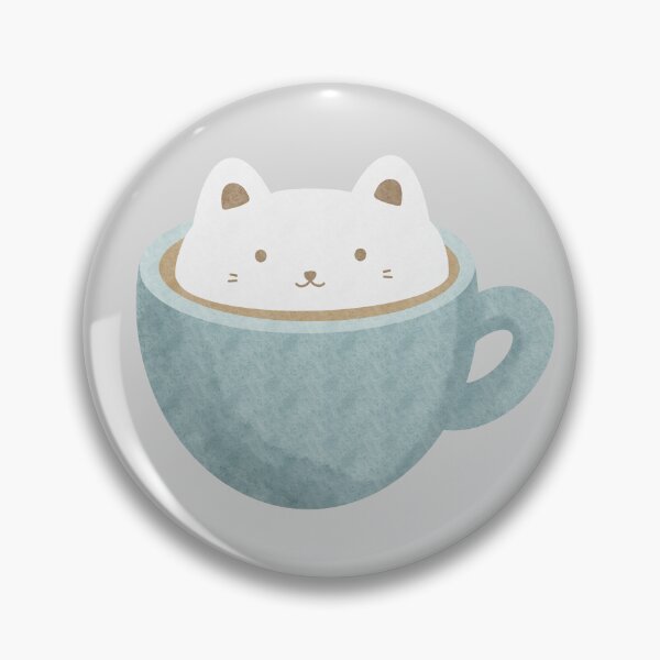 Item preview, Latte Cat in a Blue Cup designed and sold by VVAtTheCorner.