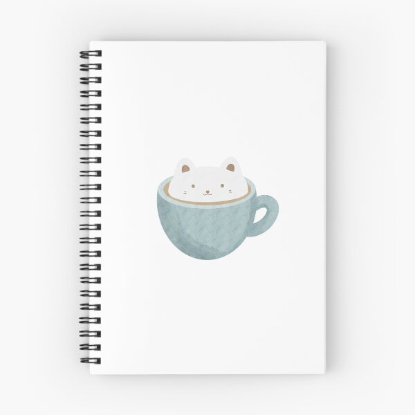Item preview, Latte Cat in a Blue Cup designed and sold by VVAtTheCorner.