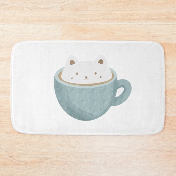 Item preview, Latte Cat in a Blue Cup designed and sold by VVAtTheCorner.