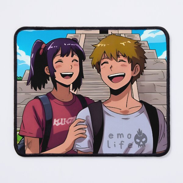 Item preview, Illustration of emo anime-style characters on a trip to Mexico designed and sold by Emo-World-Tour.