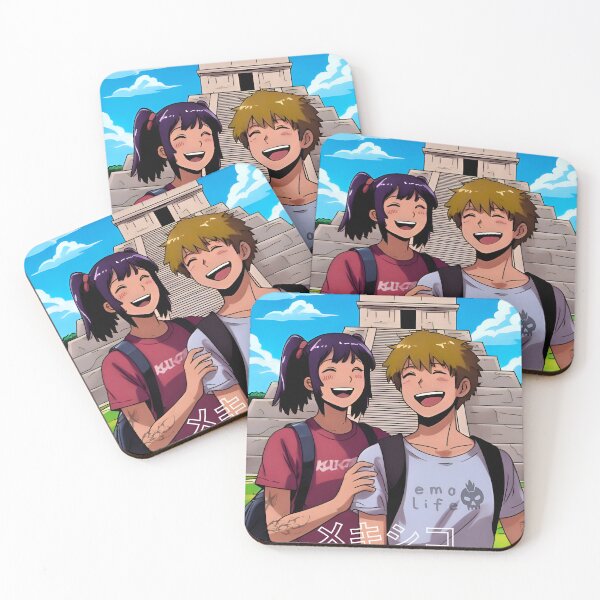 Item preview, Illustration of emo anime-style characters on a trip to Mexico designed and sold by Emo-World-Tour.