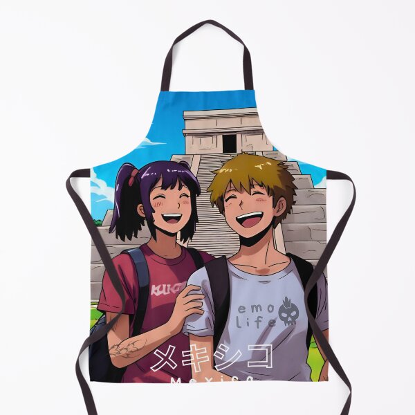 Item preview, Illustration of emo anime-style characters on a trip to Mexico designed and sold by Emo-World-Tour.