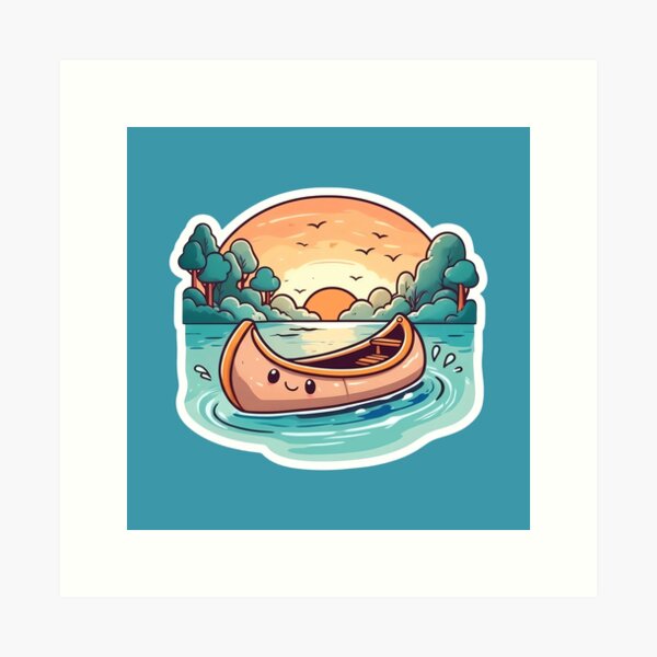 Item preview, Cute Canoe at Sunset Lake designed and sold by PrintBreeze.