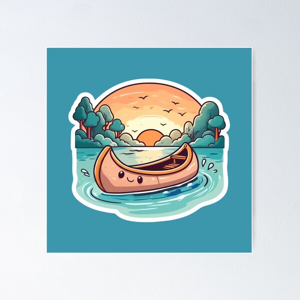 Item preview, Cute Canoe at Sunset Lake designed and sold by PrintBreeze.