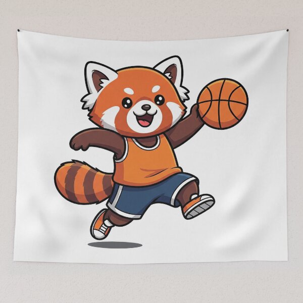 Item preview, Raccoon playing basketball designed and sold by SmileShopAJ.