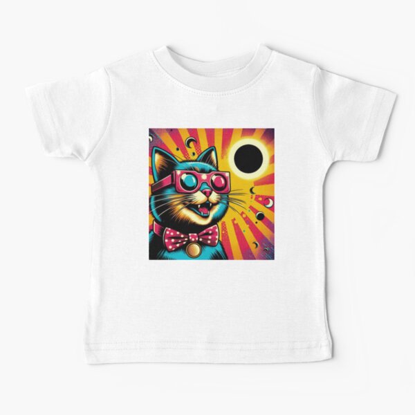 Item preview,  cheerful cat is watching a solar eclipse with eclipse glasses,funny cat,Cat Lover,cute cat designed and sold by Expressions-Sel.