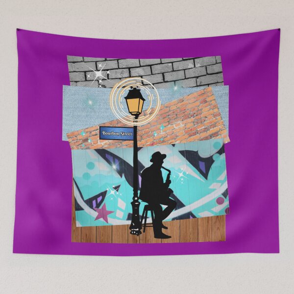 Item preview, Collage of Bourbon Street and Musician  designed and sold by artbyomega.