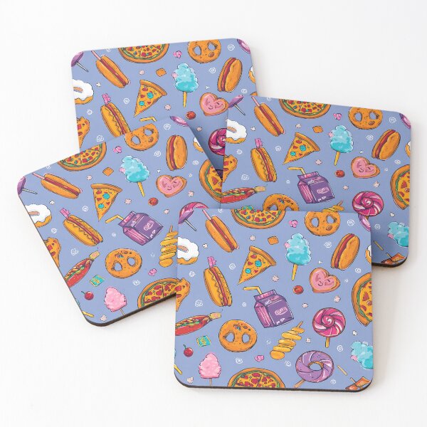 Item preview, Cute Food Seamless Pattern - Colorful Fast Food Art designed and sold by Gunner Design.