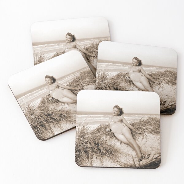 Item preview, A Beautiful Young Woman Enjoying a Day Sunning Herself at the Beach circa 1930's designed and sold by Fotomaxx.