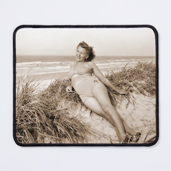 Item preview, A Beautiful Young Woman Enjoying a Day Sunning Herself at the Beach circa 1930's designed and sold by Fotomaxx.