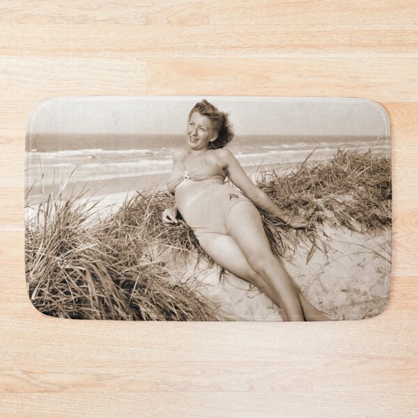 Item preview, A Beautiful Young Woman Enjoying a Day Sunning Herself at the Beach circa 1930's designed and sold by Fotomaxx.