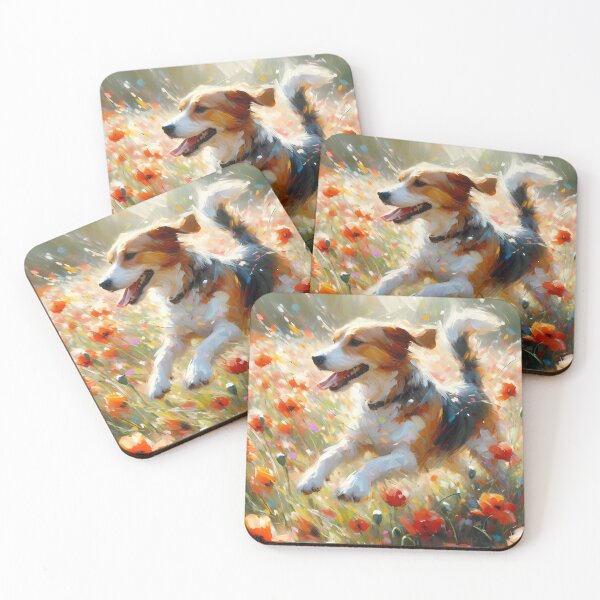 Item preview, Joyful Dog in Poppy Field – Painterly Nature Scene designed and sold by Dino-Lune.