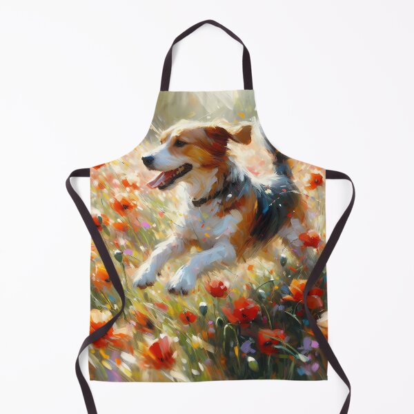 Item preview, Joyful Dog in Poppy Field – Painterly Nature Scene designed and sold by Dino-Lune.