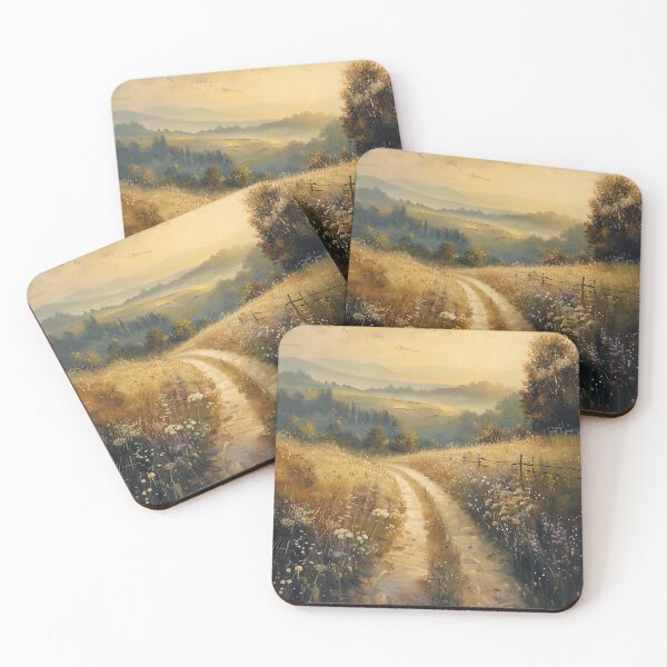Item preview, Golden Sunset Path Through Wildflowers designed and sold by AITuneSphere.