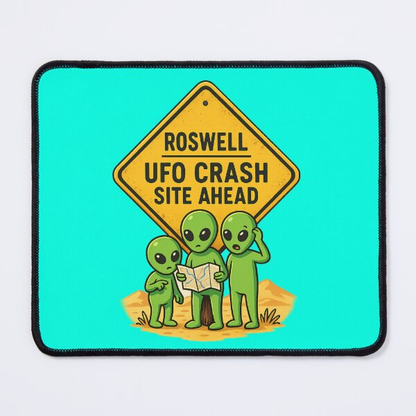 Item preview, UFO Crash Site Ahead Funny Alien Road Sign Design designed and sold by BestDetailer.
