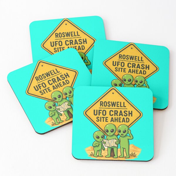 Item preview, UFO Crash Site Ahead Funny Alien Road Sign Design designed and sold by BestDetailer.