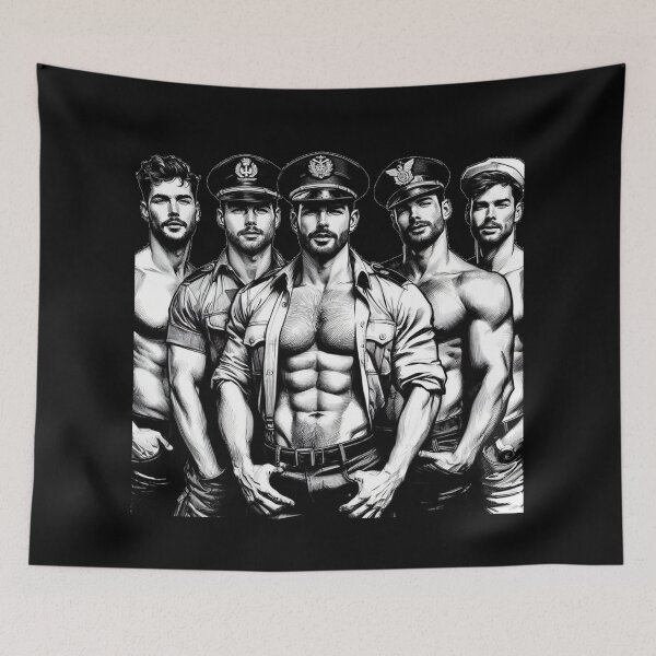 Item preview, Let's Hear It For The Boys Tom of Finland Tribute Military Gay Pride Graphic Design designed and sold by ItsAKinkThing.