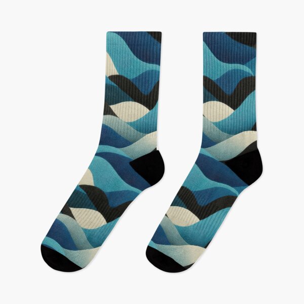 Item preview, Abstract Stitched Wave Pattern in Blue and Black. designed and sold by ML-Media.