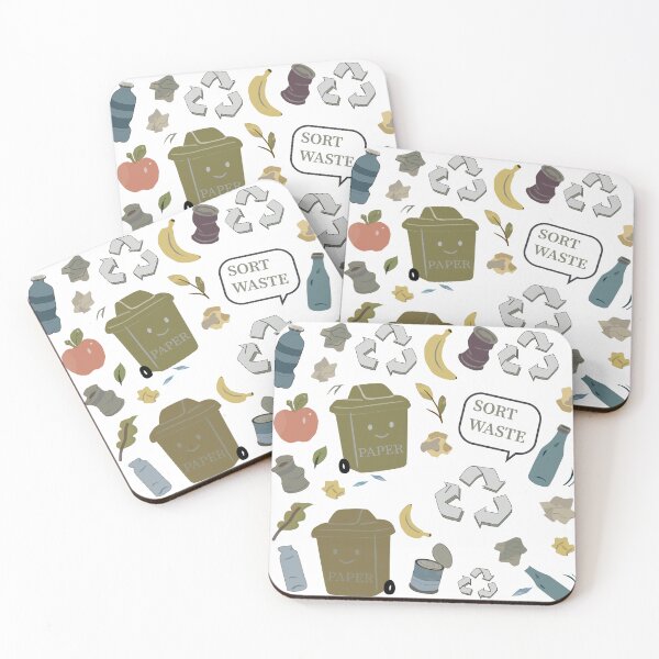 Item preview, Seamless Eco Waste Sorting Pattern designed and sold by CheriTanya.