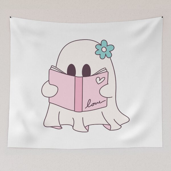 Item preview, Cute Pink Reading Ghost designed and sold by Littlstix.