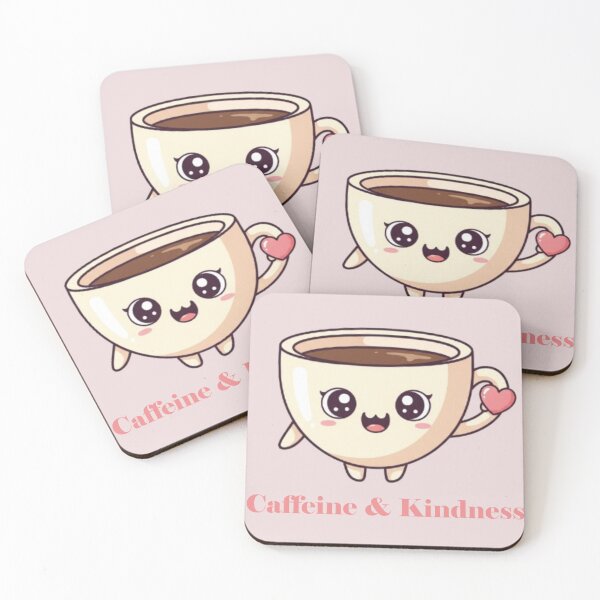 Item preview, Caffeine & Kindness | Cute Kawaii Coffee Mug Character T-Shirt designed and sold by PunnyBean.