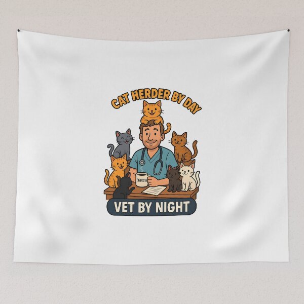 Item preview, Vet life - cat herder by day - vet by night designed and sold by Bettybee00.