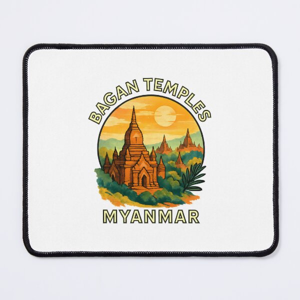 Item preview, Bagan Temples at Sunrise - Myanmar Travel Art designed and sold by inkNext.