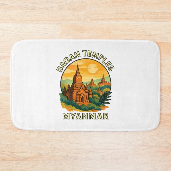 Item preview, Bagan Temples at Sunrise - Myanmar Travel Art designed and sold by inkNext.