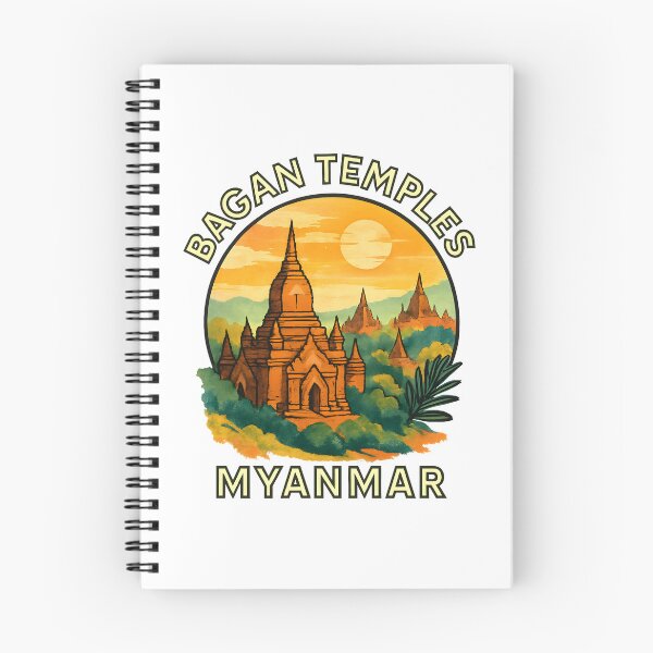 Item preview, Bagan Temples at Sunrise - Myanmar Travel Art designed and sold by inkNext.