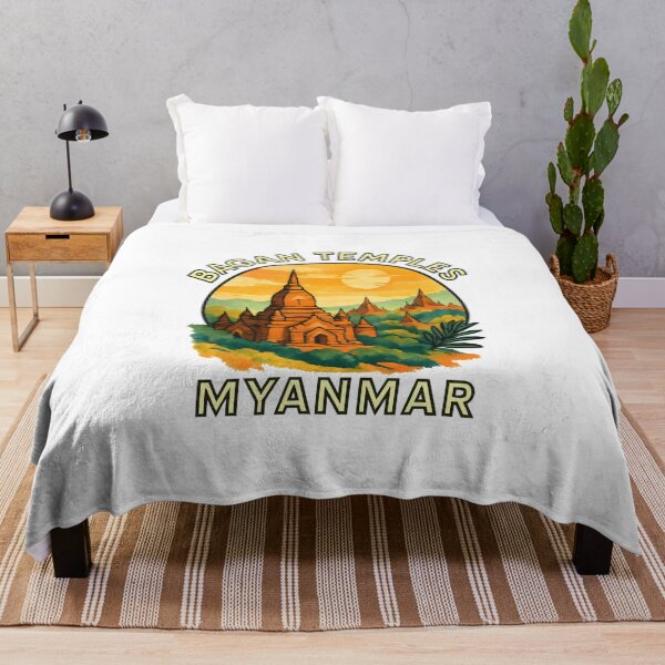 Item preview, Bagan Temples at Sunrise - Myanmar Travel Art designed and sold by inkNext.