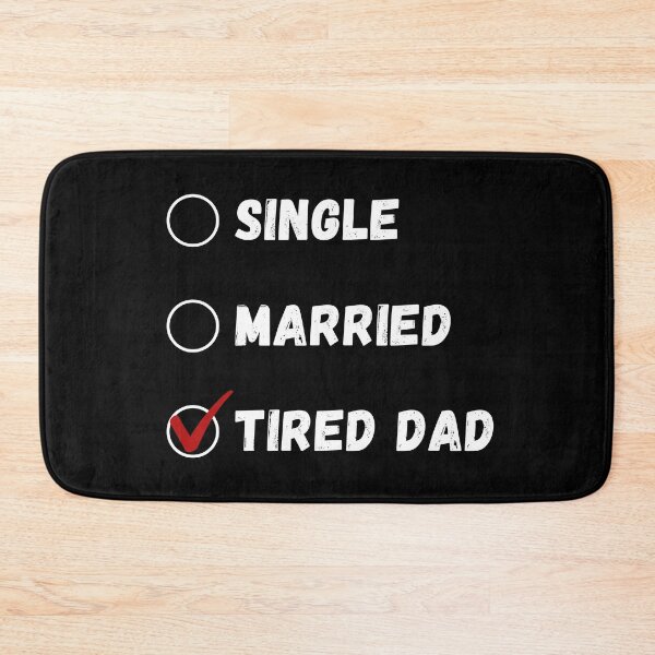 Item preview, Single Married Tired Dad, Funny Dad Shirt designed and sold by Sleepy Cat Design.