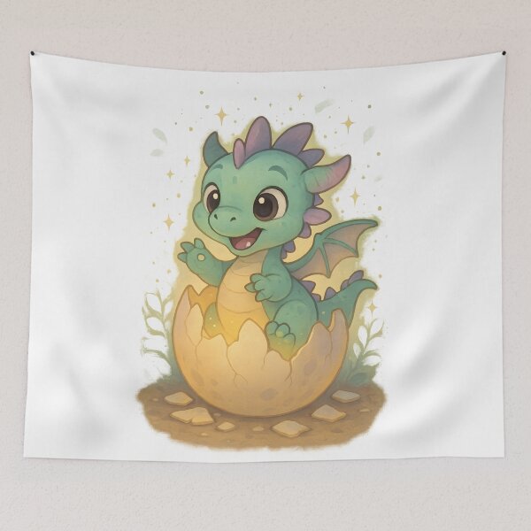 Item preview, Baby Dragon Hatching – Adorable Fantasy Creature Art designed and sold by Uglyandcute.