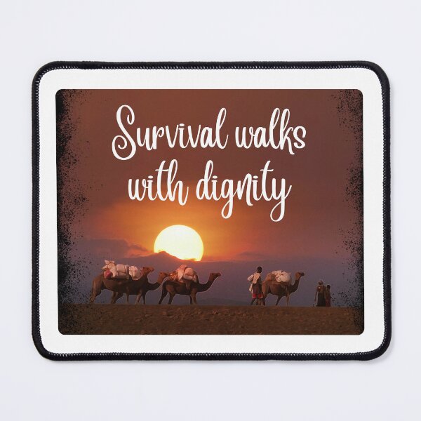 Item preview, Survival Walks with Dignity – Man and Camel at Sunset designed and sold by kaviyadesigns.