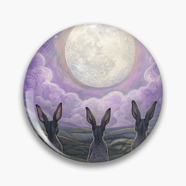 Item preview, Three Hares Moon Gazing Art designed and sold by thewandswant.