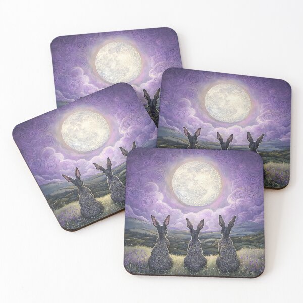 Item preview, Three Hares Moon Gazing Art designed and sold by thewandswant.