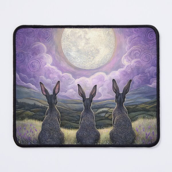 Item preview, Three Hares Moon Gazing Art designed and sold by thewandswant.