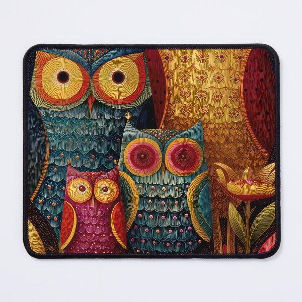 Item preview, 4 four owls Naive art  designed and sold by thewandswant.