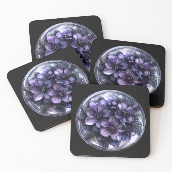 Item preview, Moonlit Bloom – Violet Florals in Crystal Sphere designed and sold by Bellaleo21.