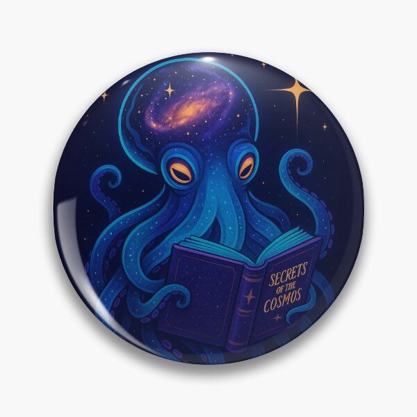 Item preview, Cosmic Octopus Reading Secrets of the Universe – Galaxy Head Space Art designed and sold by Domci.