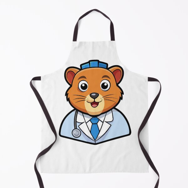 Item preview, Cartoon Hamster Doctor in White Coat and Blue Cap. designed and sold by GregorySmithRed.