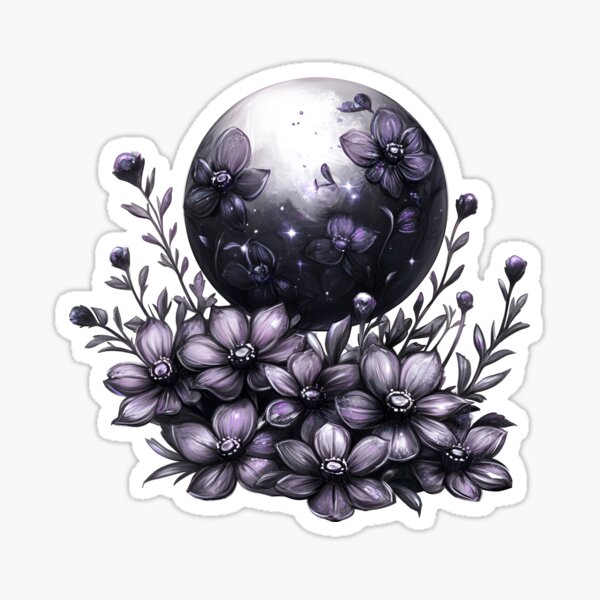 Item preview, Moonlit Bloom – Violet Florals in Crystal Sphere designed and sold by Bellaleo21.