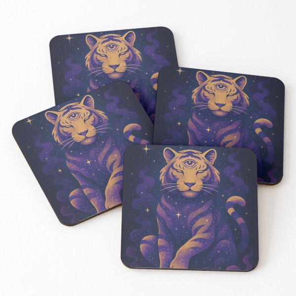 Item preview, Astral Tiger – Celestial Spirit Animal with Third Eye – Cosmic Core Series designed and sold by Domci.