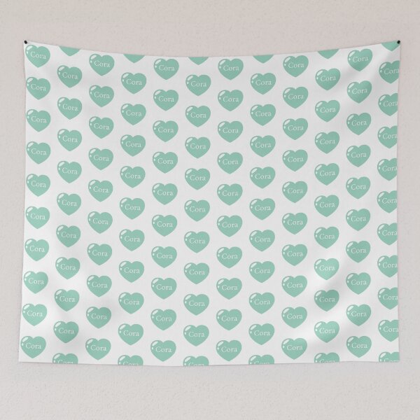 Item preview, Cora Name with mint green  Heart  designed and sold by Monika Howarth.