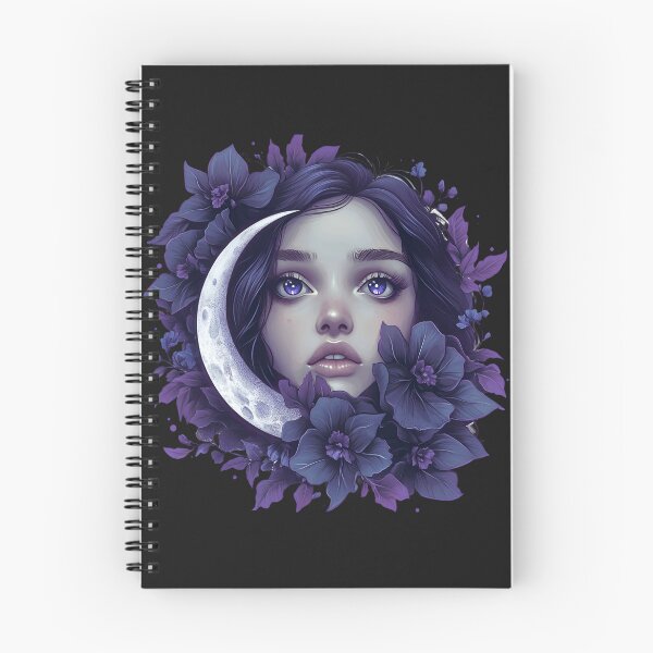 Item preview, Moonlit Gaze – Enchanted Girl with Violet Eyes designed and sold by Bellaleo21.