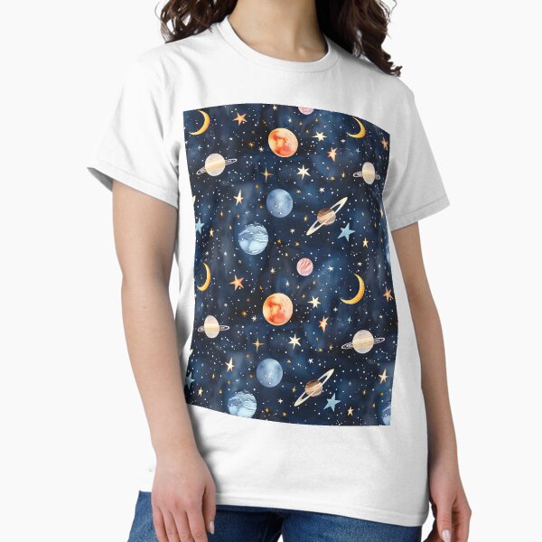Item preview, Whimsical Outer Space Pattern with Planets and Stars designed and sold by GoDesign1.