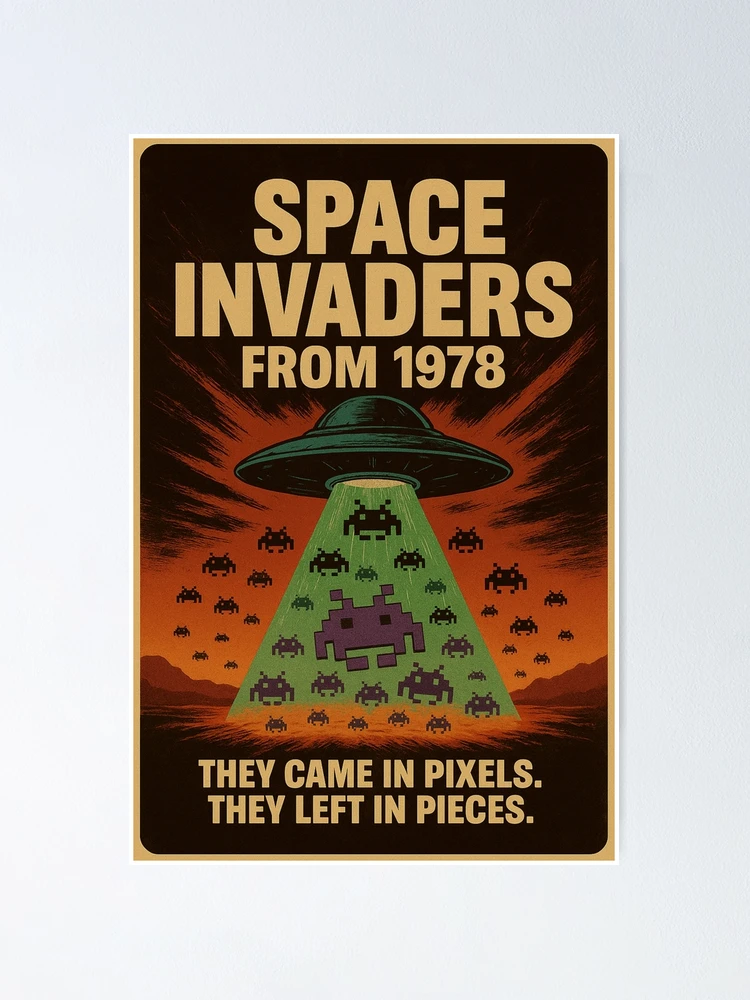 Space Invaders Design – Retro fan art of the pixelated arcade