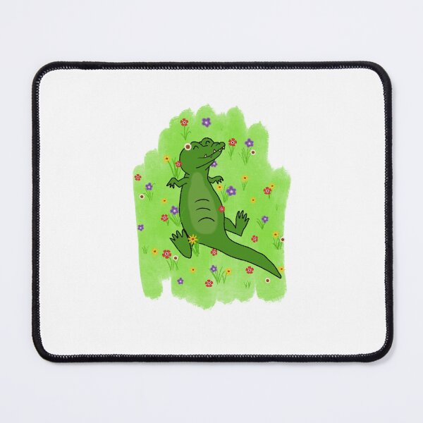 Item preview, Crocodile resting in bed of flowers designed and sold by Azhelia.