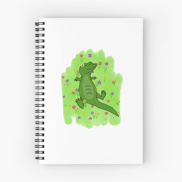 Item preview, Crocodile resting in bed of flowers designed and sold by Azhelia.