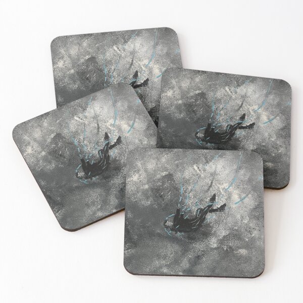 Item preview, I Tried - Monochrome Painting of a Man Falling Through Storm Clouds designed and sold by stainsbystev.